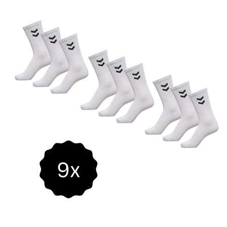 Hummel Unisex Basic Socken - 9er Pack, in weiß und schwarz, versch. Größen